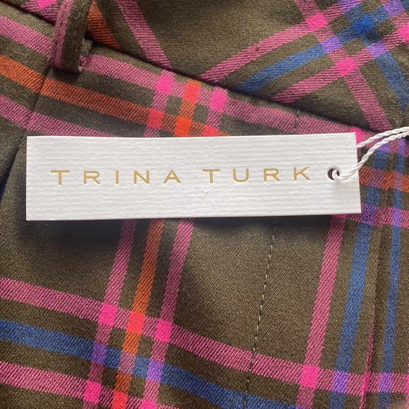 Funky Trina Turk Dexter Plaid Burmuda Shorts Sz 8 - Picture 6 of 6
